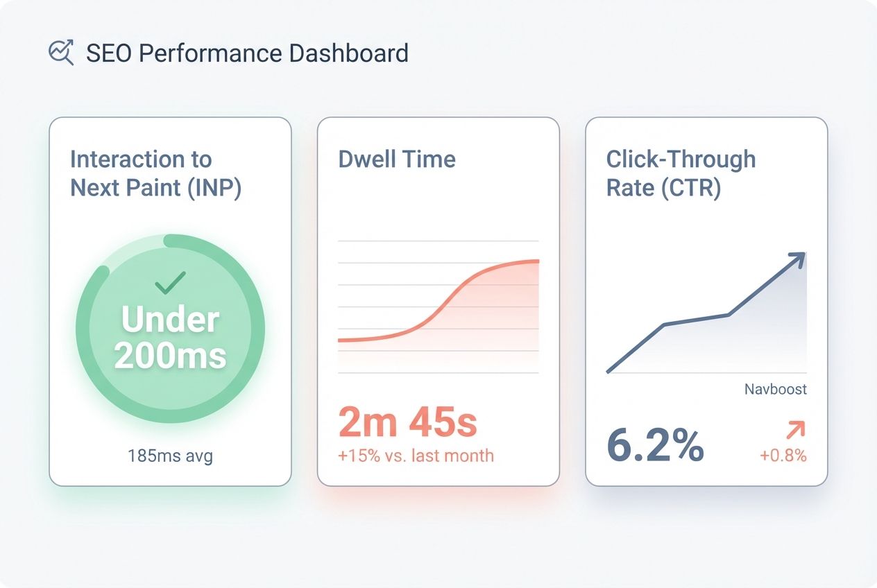 Key metrics INP, Dwell Time, and Click-Through Rate