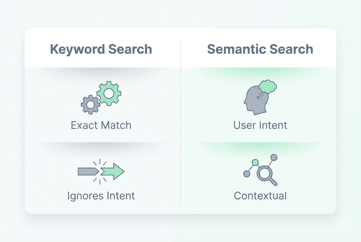 Keyword search vs semantic search