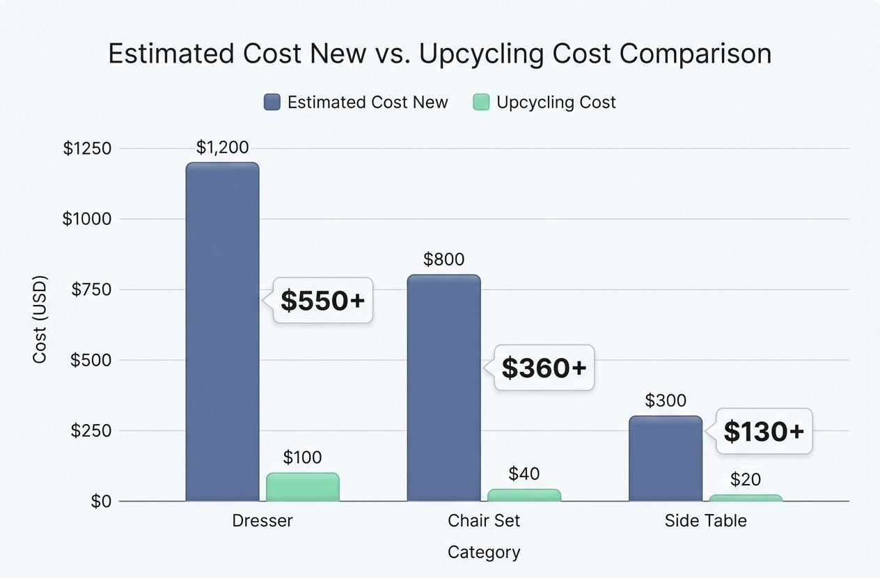 Saves money compared to buying new furniture upcycling furniture