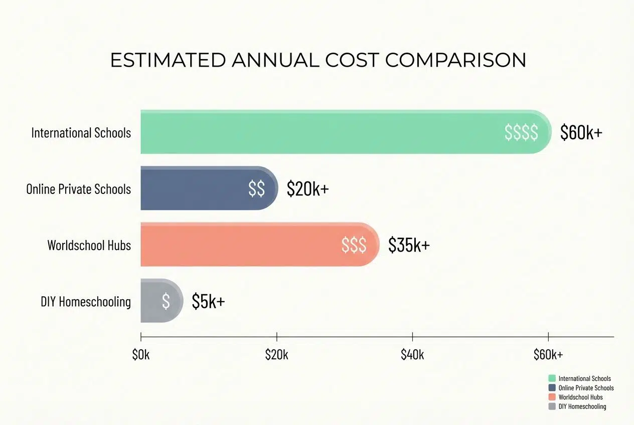 Schooling Options For Nomad Family cost and budget