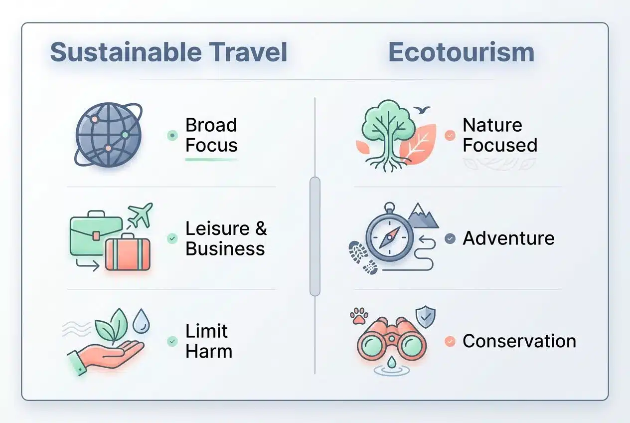 Sustainable Travel Vs. Ecotourism Key Comparison
