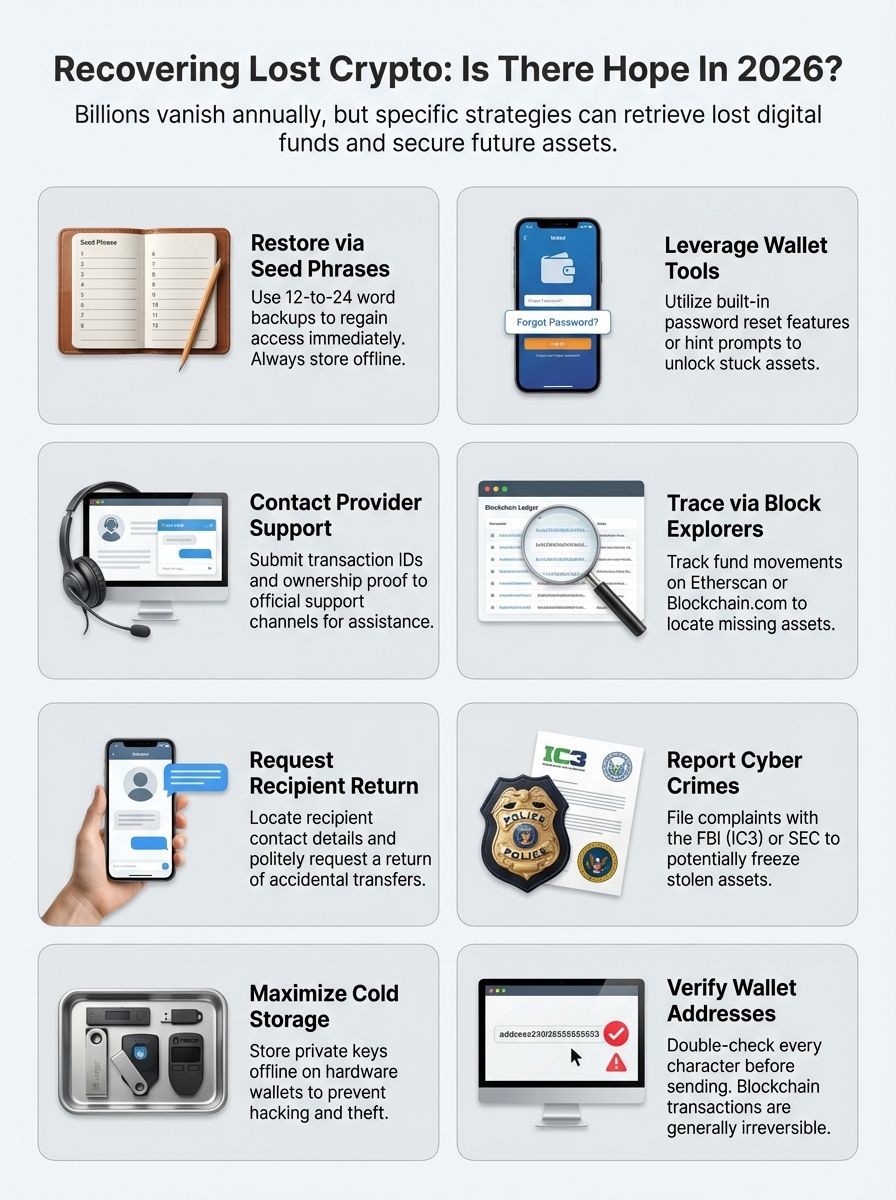 how to recover lost crypto common reasons