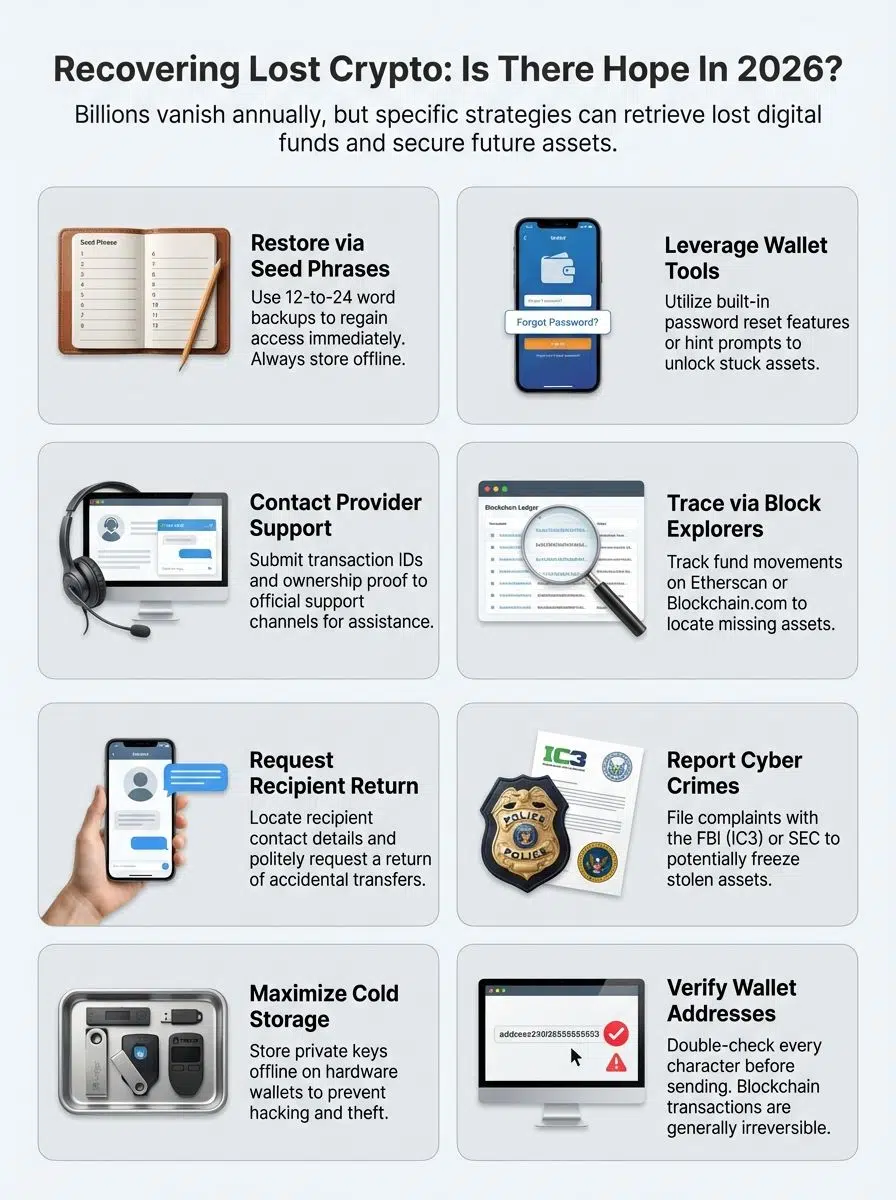 how to recover lost crypto common reasons