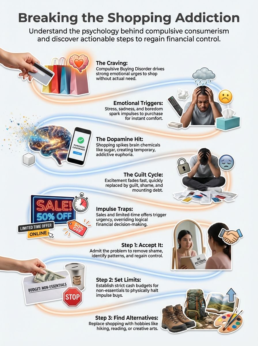 how to stop shopping addiction and what it is