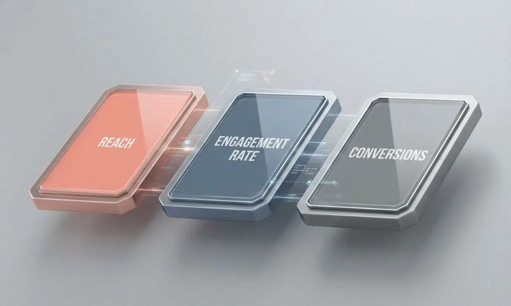 key social media metrics Reach, Engagement Rate, and Conversions