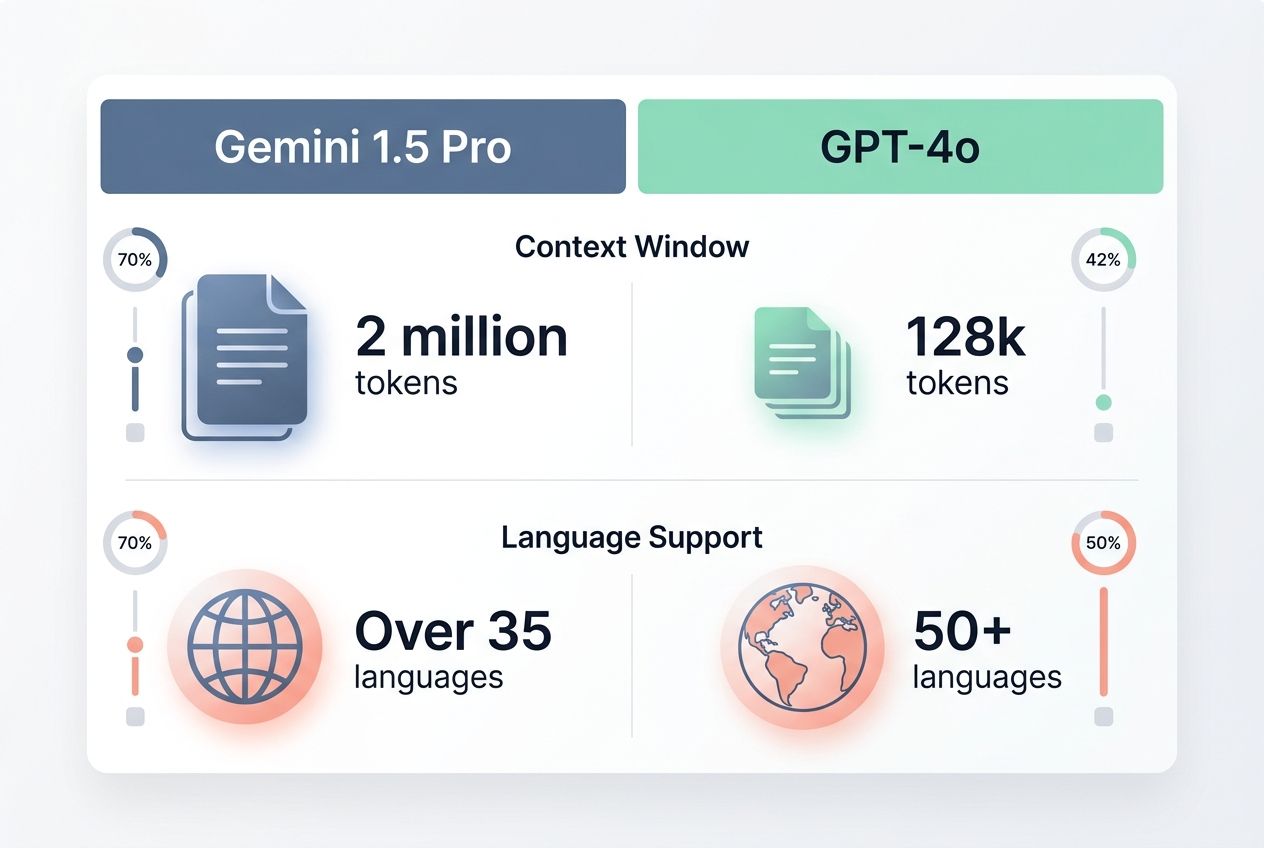 Comparison Table Gemini 1. 5 Pro vs GPT-4o