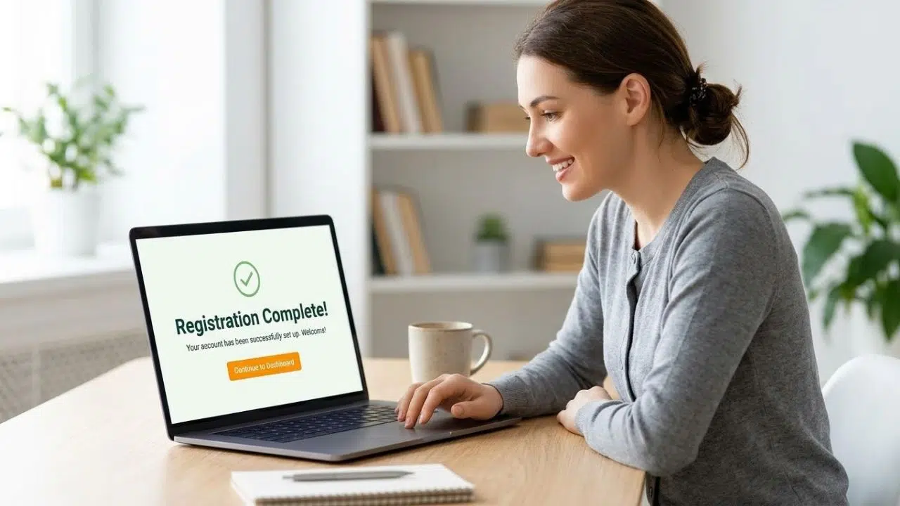 Complete account registration