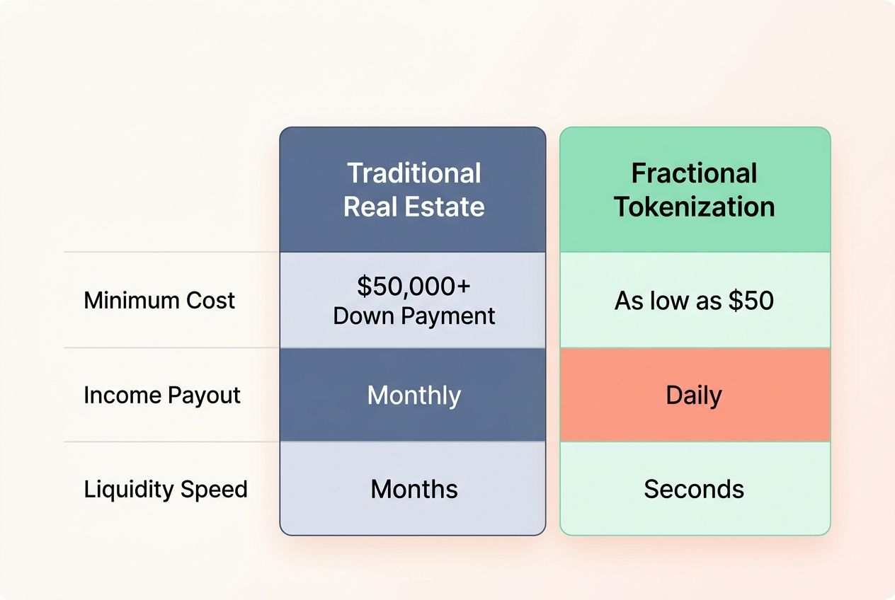 Fractional ownership of tokenization of real-world assets