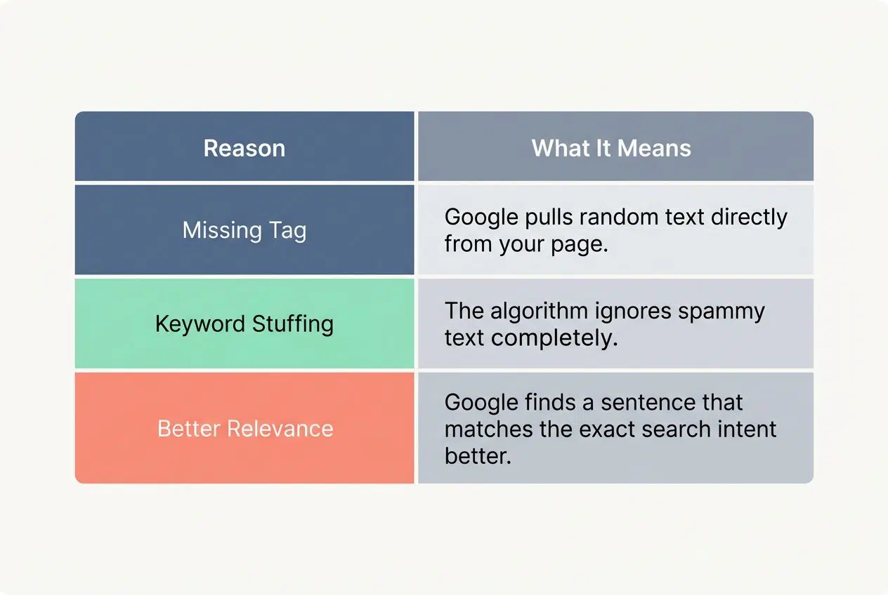 Google's Algorithm and Meta Descriptions