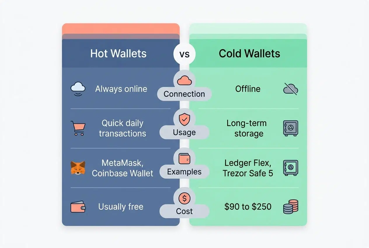 Hot Wallets vs. Cold Wallets how to Secure Crypto Storage In 2026