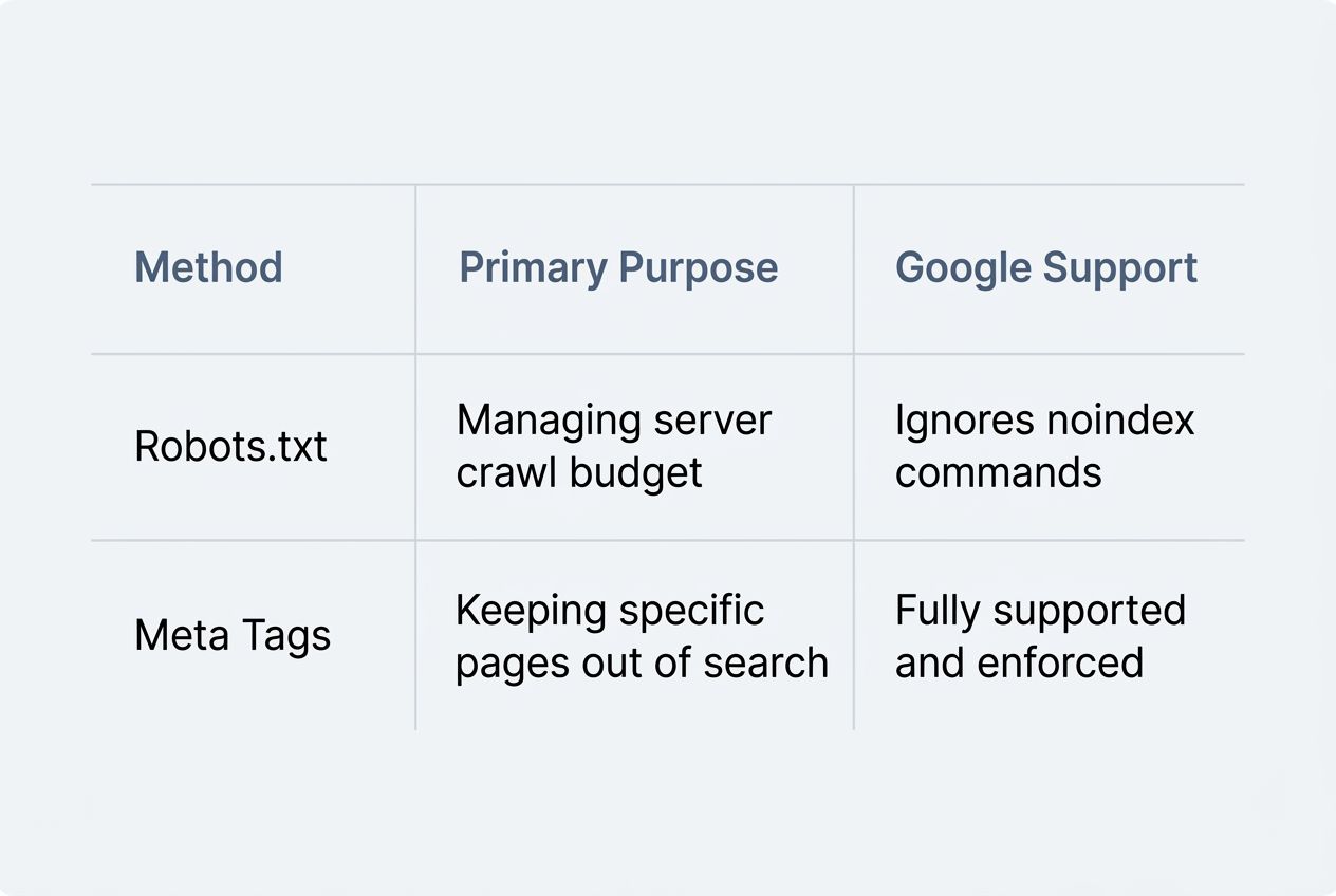 Noindex Meta Tags and HTTP Headers