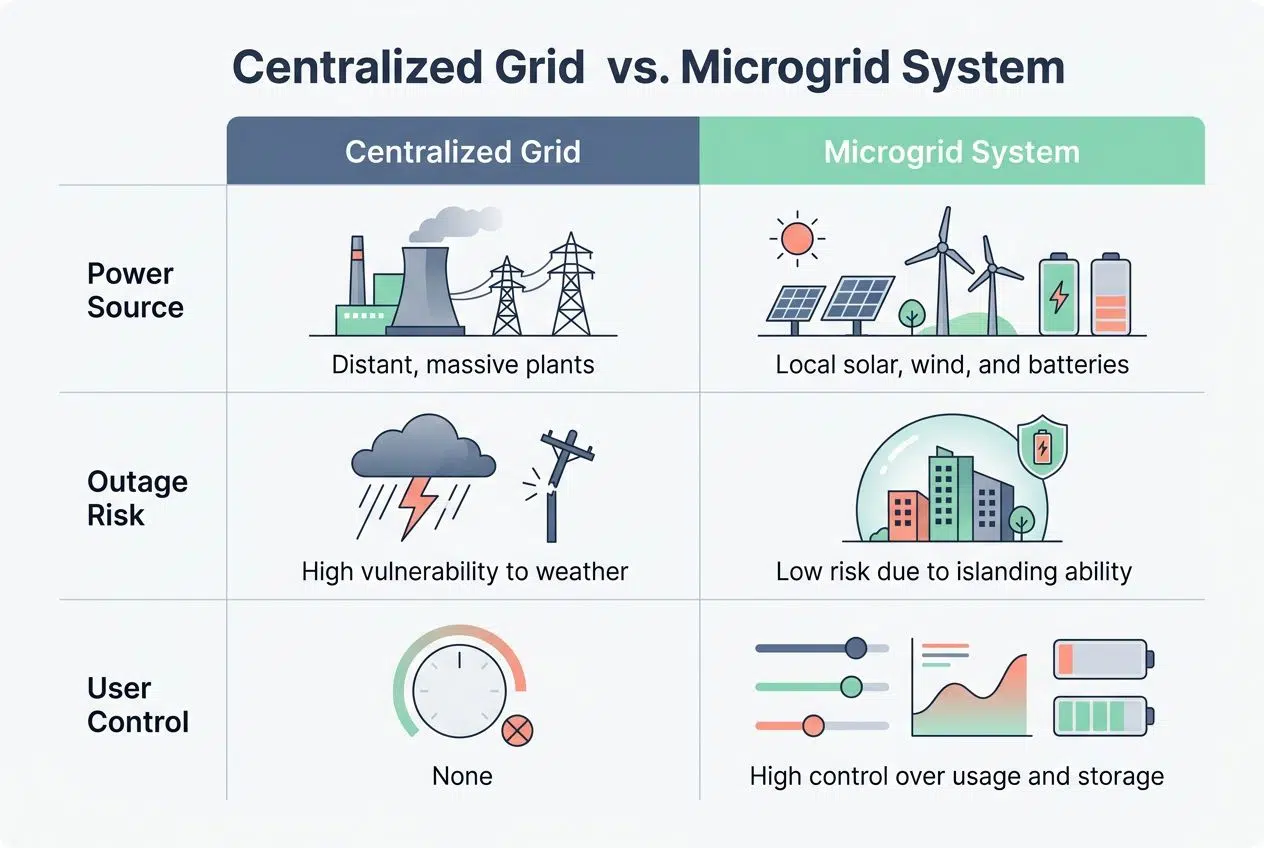Reduced reliance on centralized grids