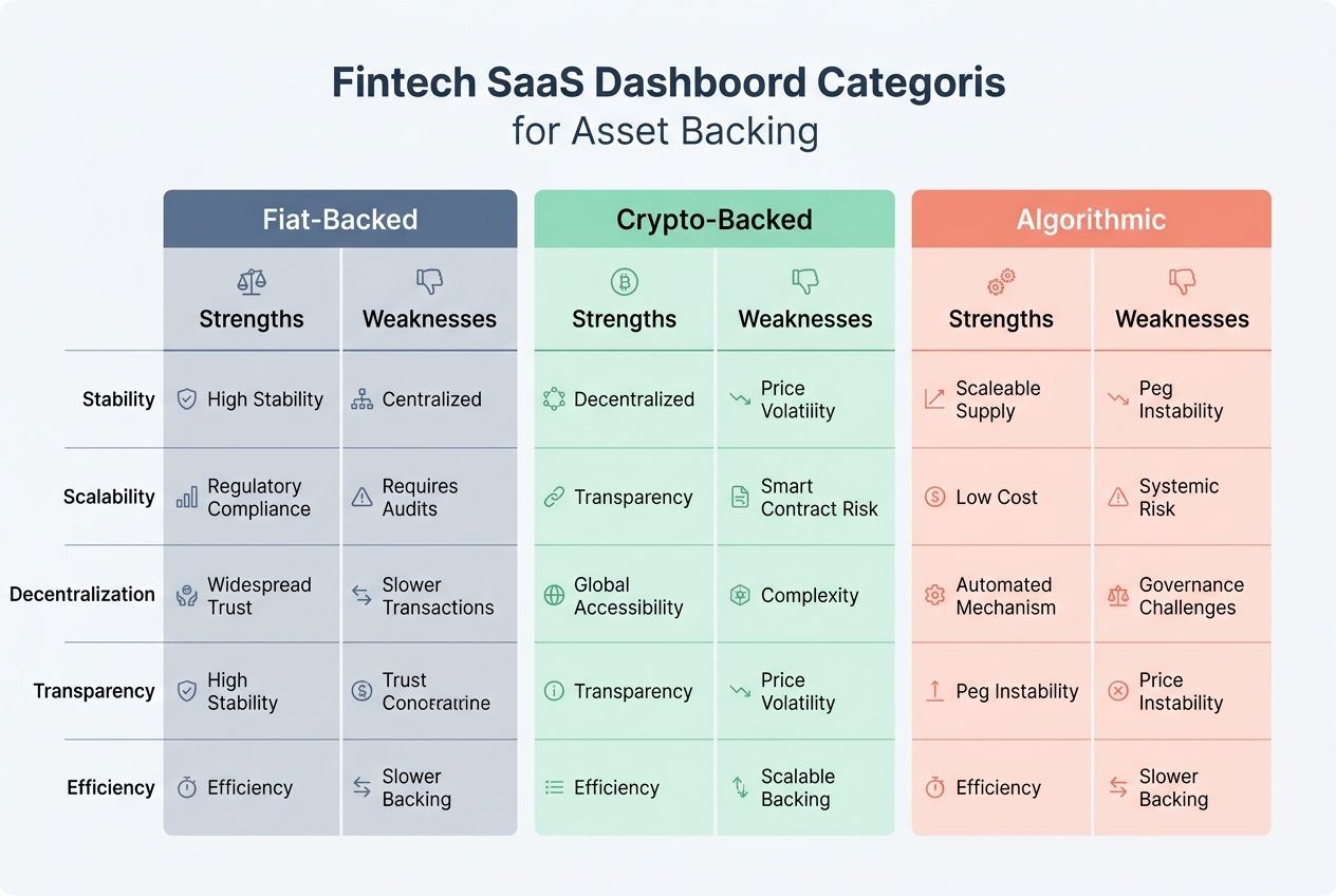 Types of Stablecoins Fiat-Backed, Crypto-Backed, and Algorithmic stablecoins in global finance