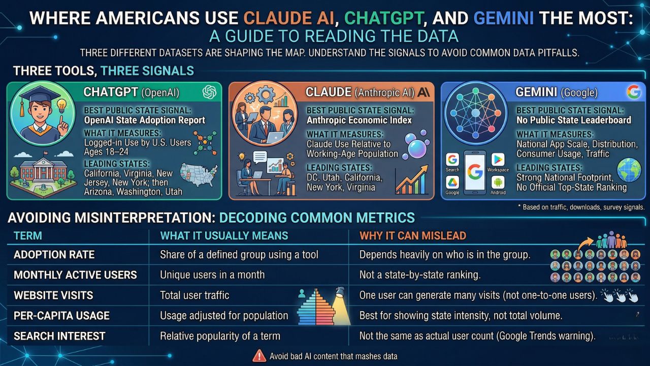 Where Americans Use Claude AI, ChatGPT, and Gemini the Most