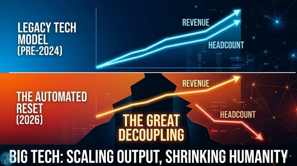 Infographic comparing 2024 AI tool assistance with 2026 full algorithmic delegation in communication, finance, and navigation.