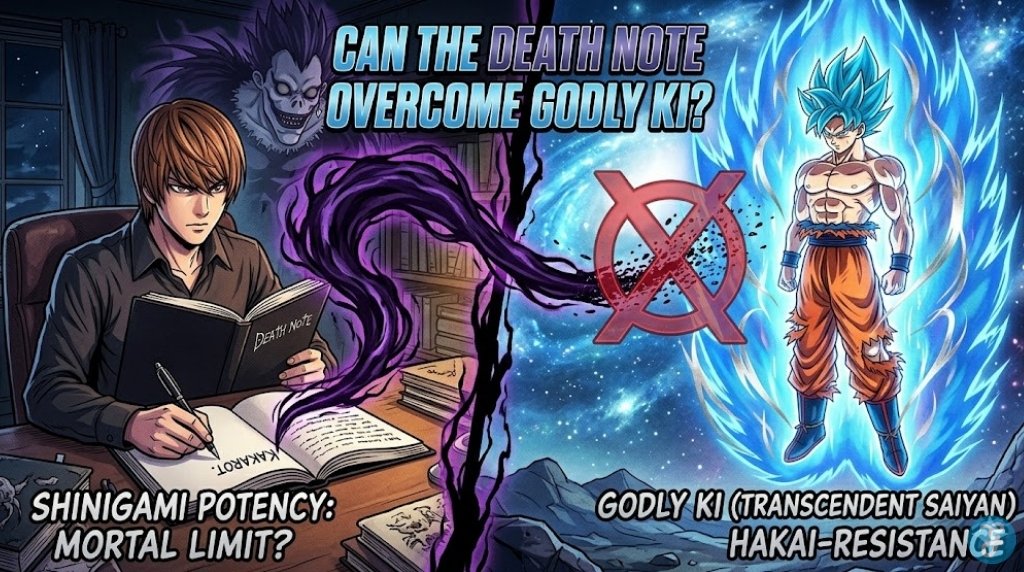 Infographic: Goku’s Godly Ki vs. the Shinigami’s mortal power.