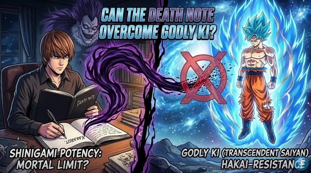 Infographic: Goku’s Godly Ki vs. the Shinigami’s mortal power.