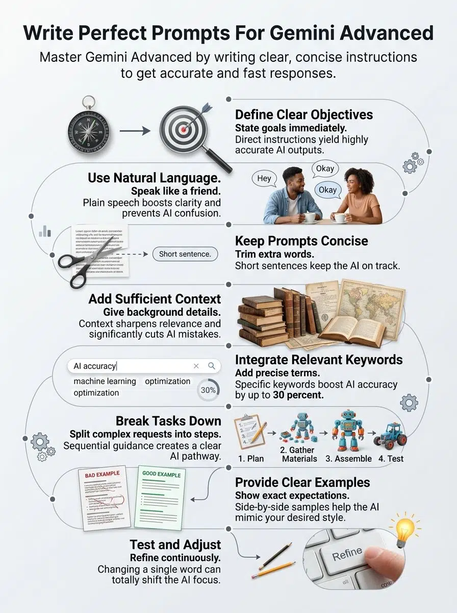 how to write prompts for Gemini Advanced