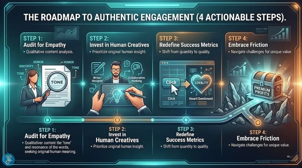 Four-step operational roadmap to human-led authentic engagement in a digital marketing ecosystem.