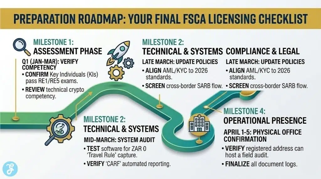A detailed professional roadmap visualizing the sequential steps and key deadlines for essential end-of-year tax planning and optimization in the 2025/26 UK financial year, including unique requirements like finalizing medical reports for certain permit applications.
