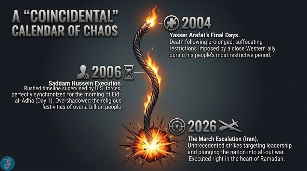 Vertical timeline of Western interventions during Islamic holidays.