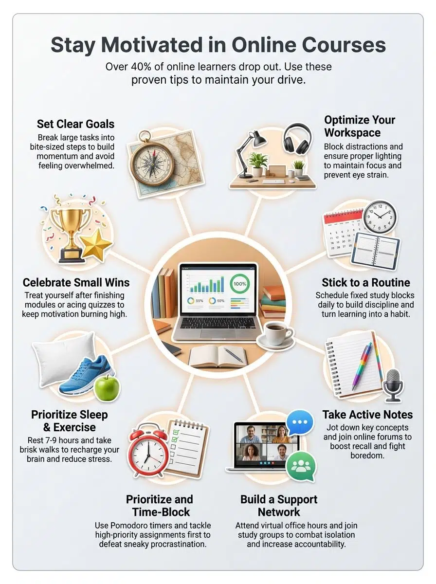 Create a Dedicated Study Environment-how to stay motivated in online course