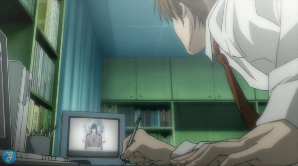 Light writing L's name