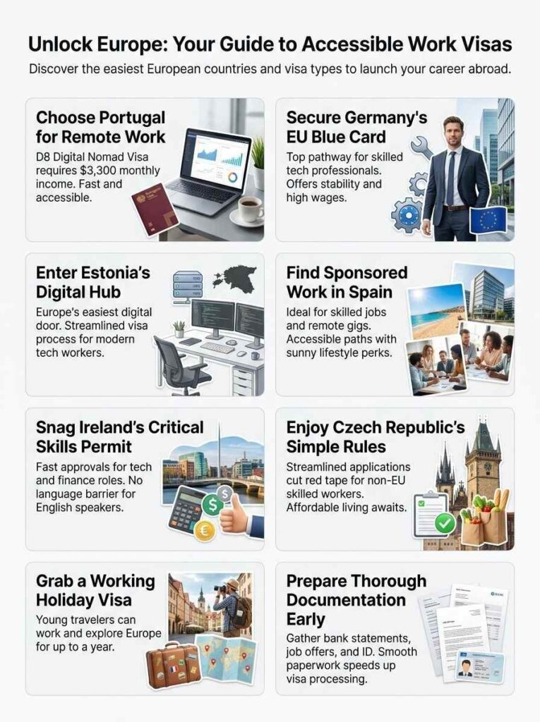 Europe Work Visa Guide: Most Accessible Countries in 2026