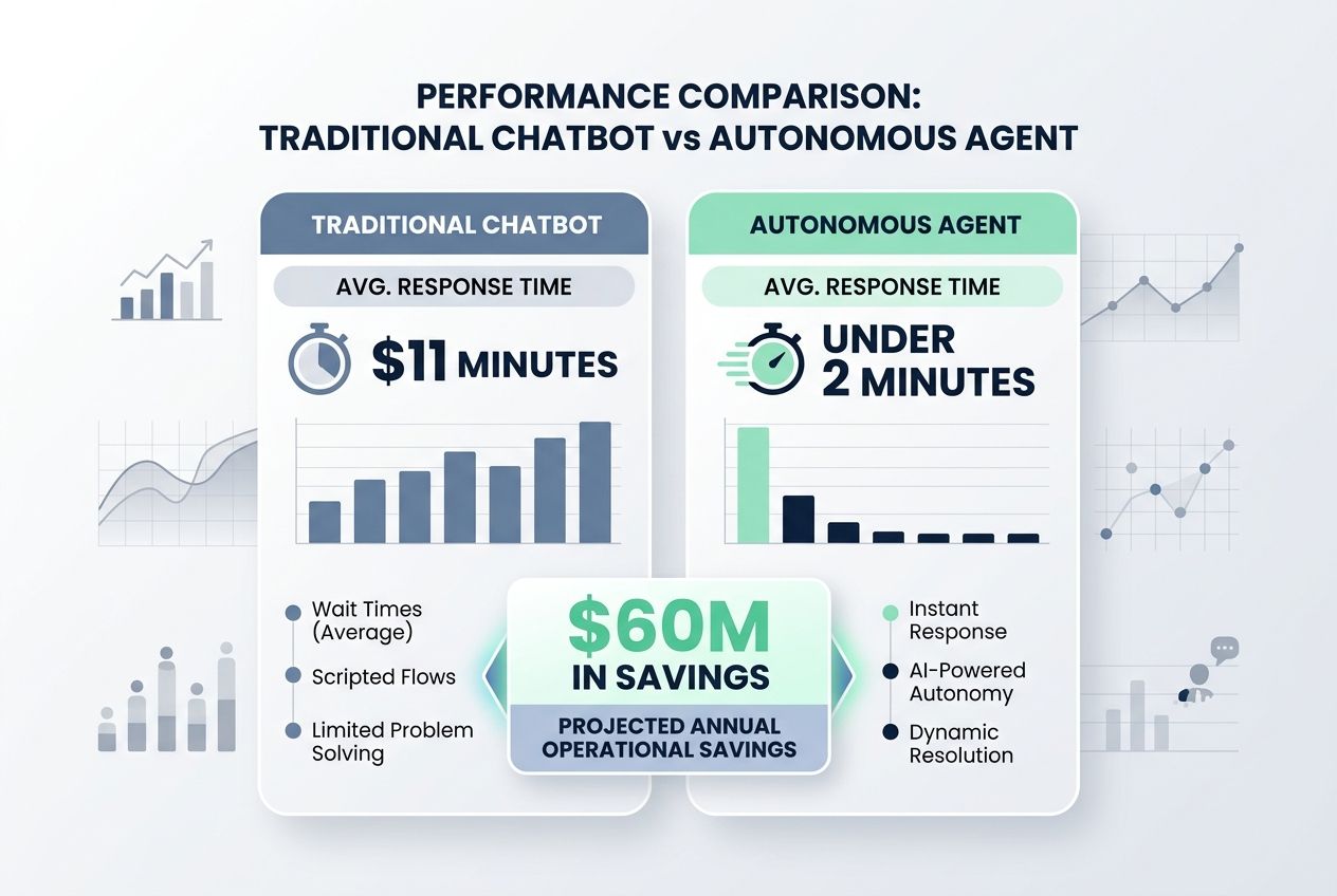 comparison of traditional chatbot and How Autonomous AI Agents Actually Think and Execute