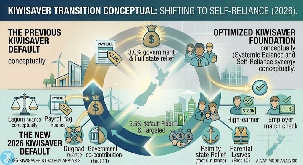 KiwiSaver 2026 Systemic Transition Flow Infographic