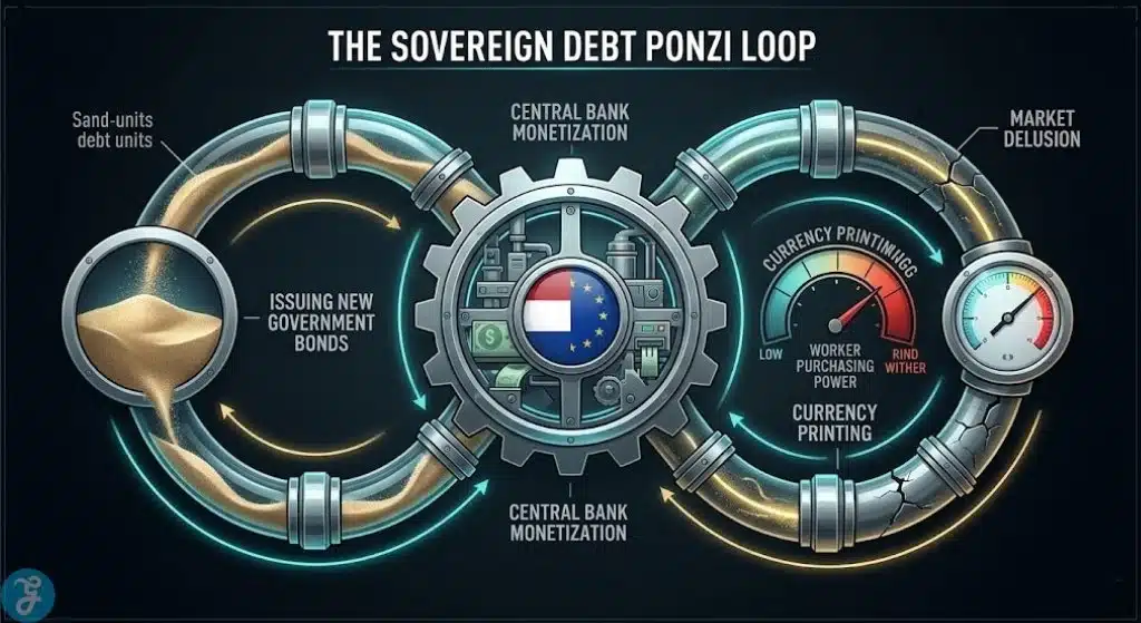Professional infographic illustrating the conceptual change from a sturdy, worker-supported social safety net to a precarious, retiree-heavy structure supported by a heavily taxed, shrinking workforce, visualizing systemic demographic strain.