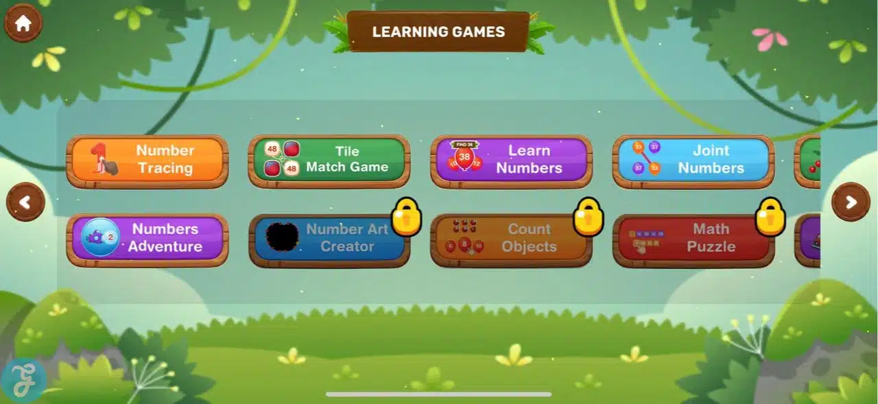 123 Magic Number Fun Game selection menu