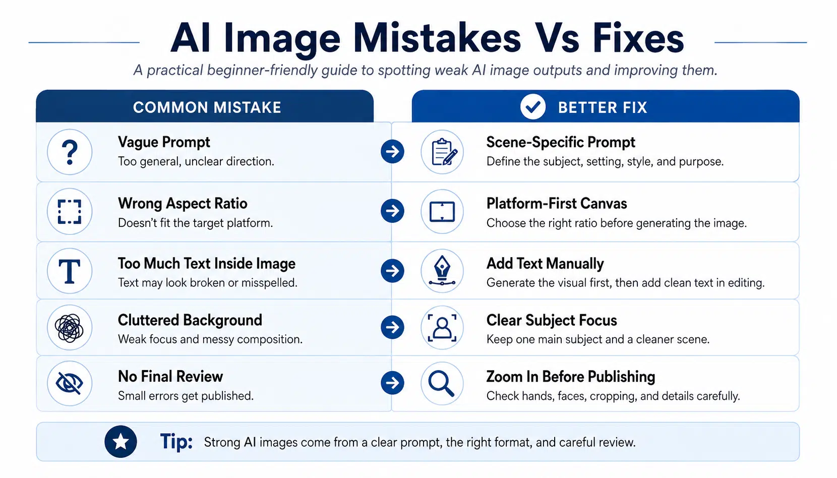AI image generation mistakes and fixes for beginners