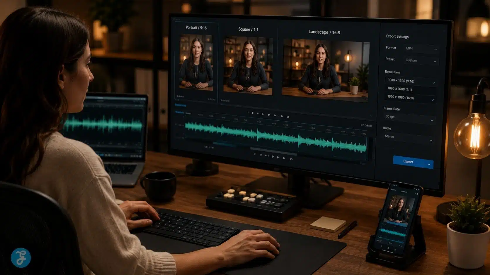 AI voiceover video exported for social media formats