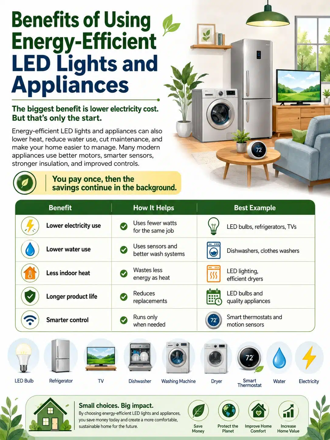 Benefits of Using Energy-Efficient LED Lights and Appliances