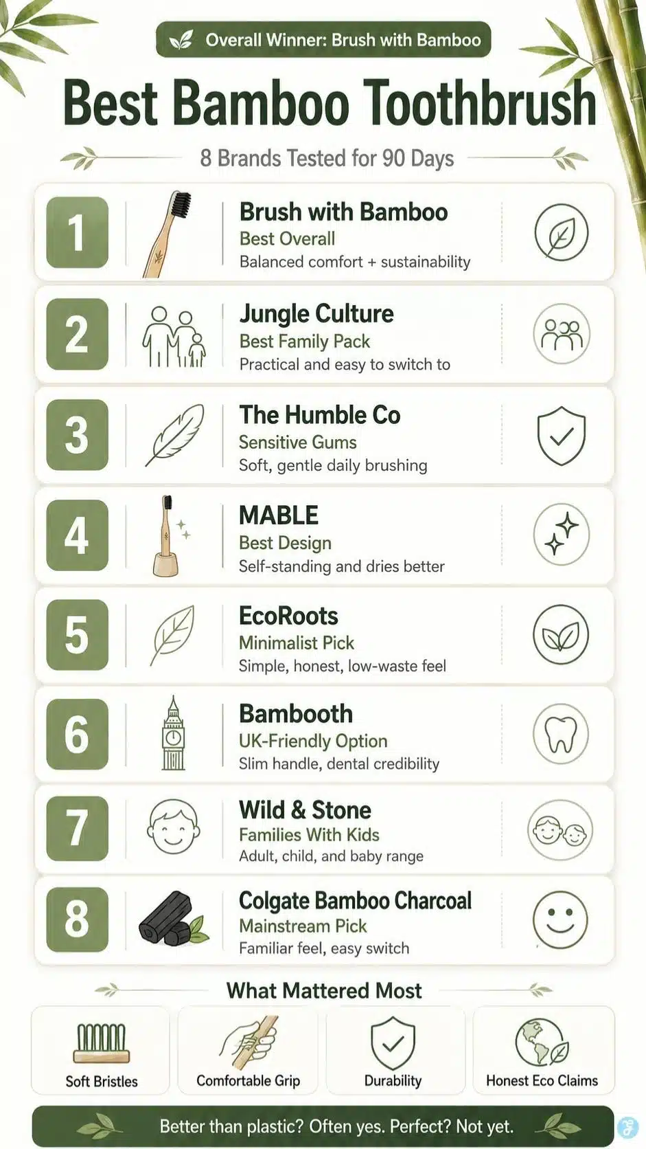 Choosing the Best Bamboo Toothbrush in 90 days