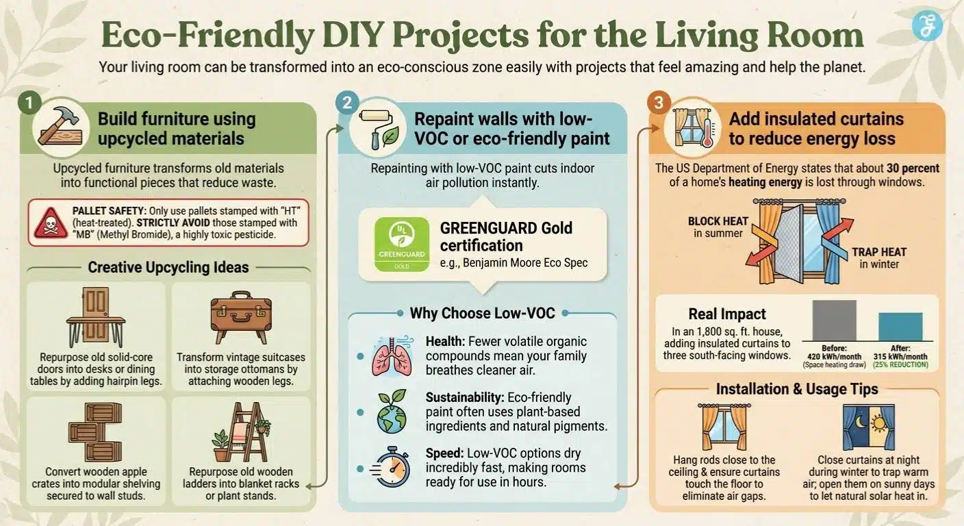 DIY Home Improvement Projects -eco-friendly living room projects