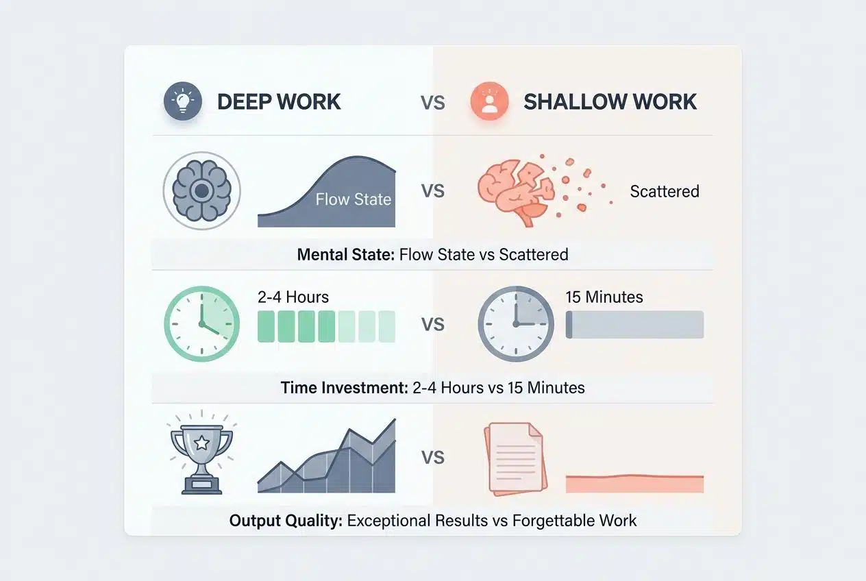 Deep vs. shallow work- science of deep work