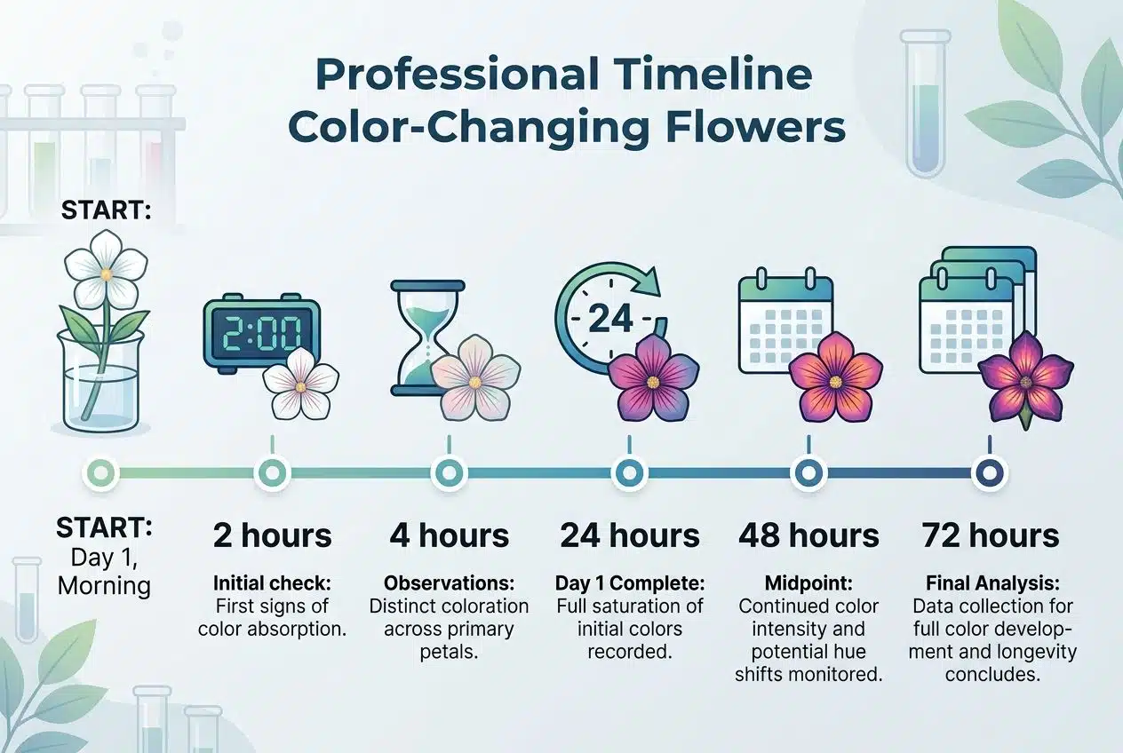 Experimenting with Color-Changing Flowers-science experiment home learning