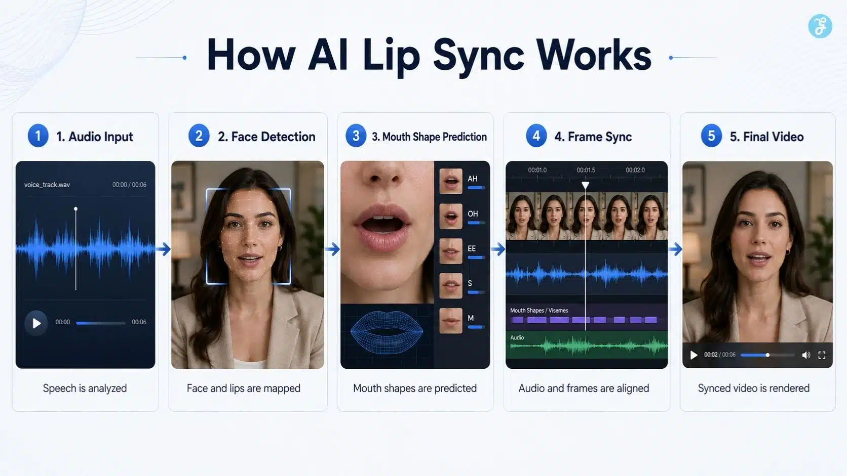 How AI lip sync works from audio input to final synced video