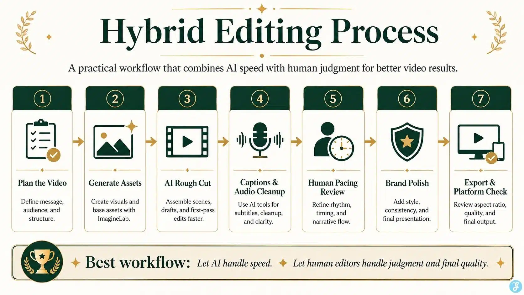 Hybrid AI and traditional video editing workflow