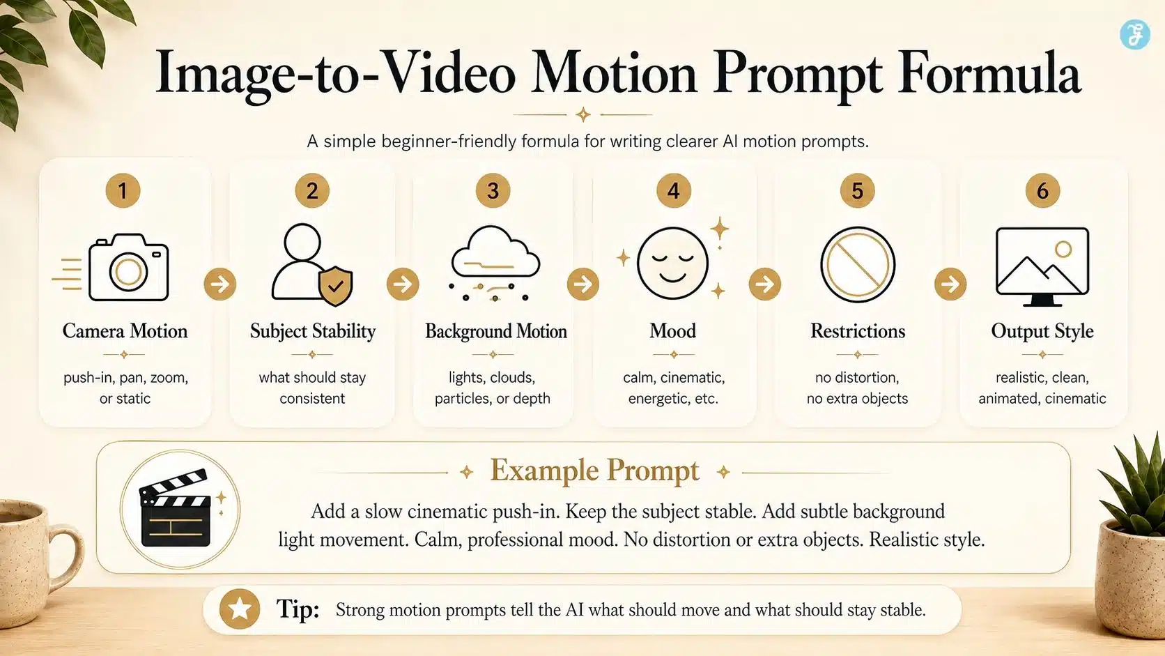 Image to video motion prompt formula for beginners