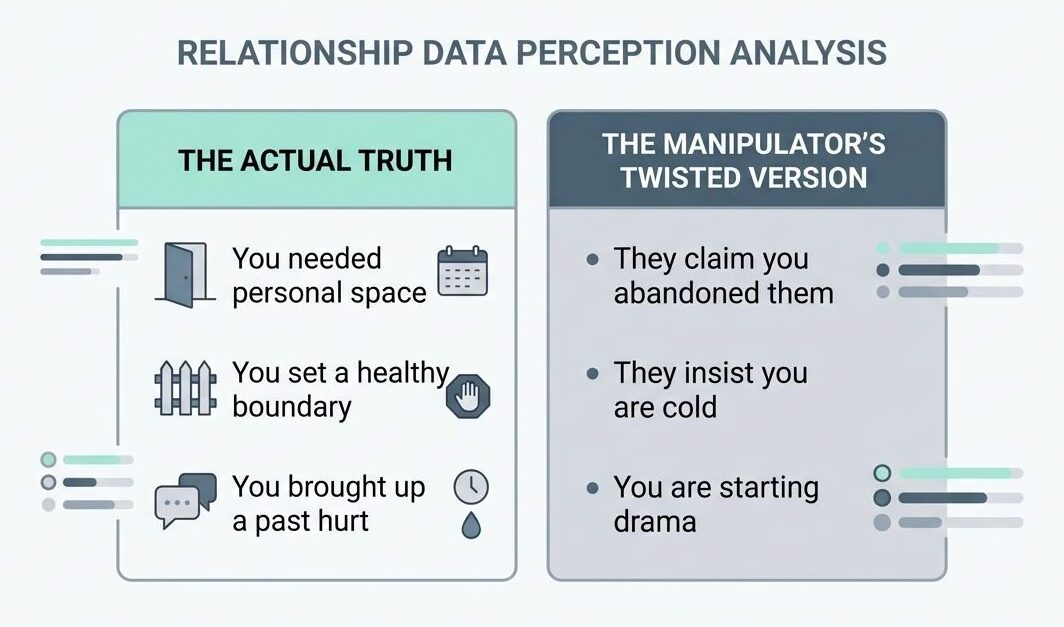 Selective memory and twisting facts-emotional manipulation