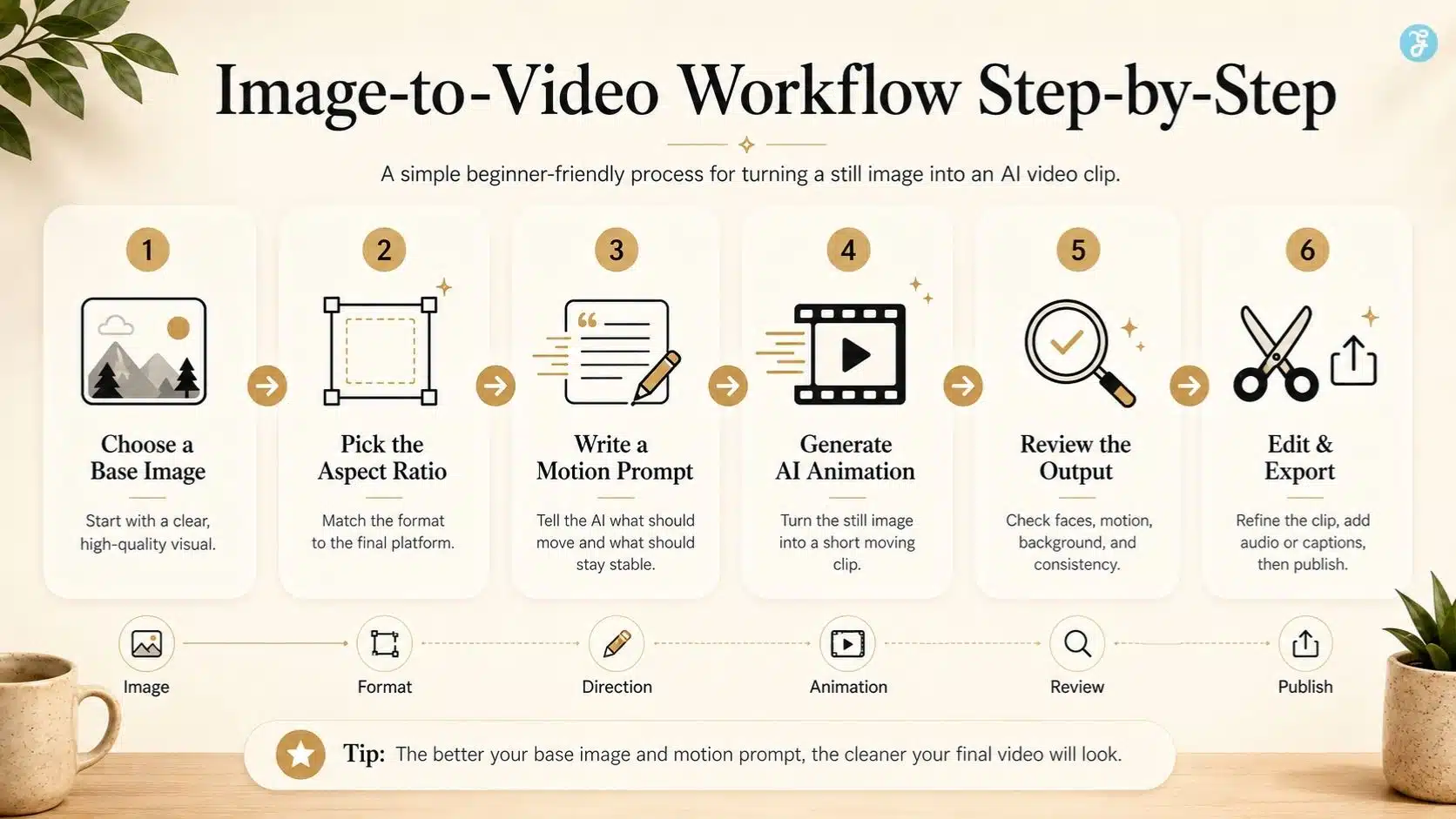 Step-by-step image-to-video workflows for beginners