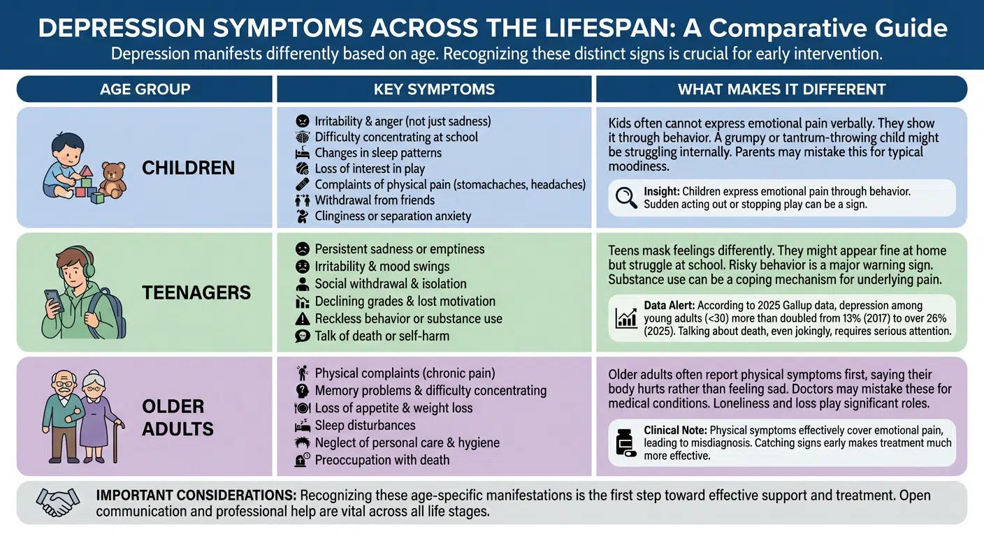 Symptoms in Children, Teens, and Older Adults- Understanding Depression