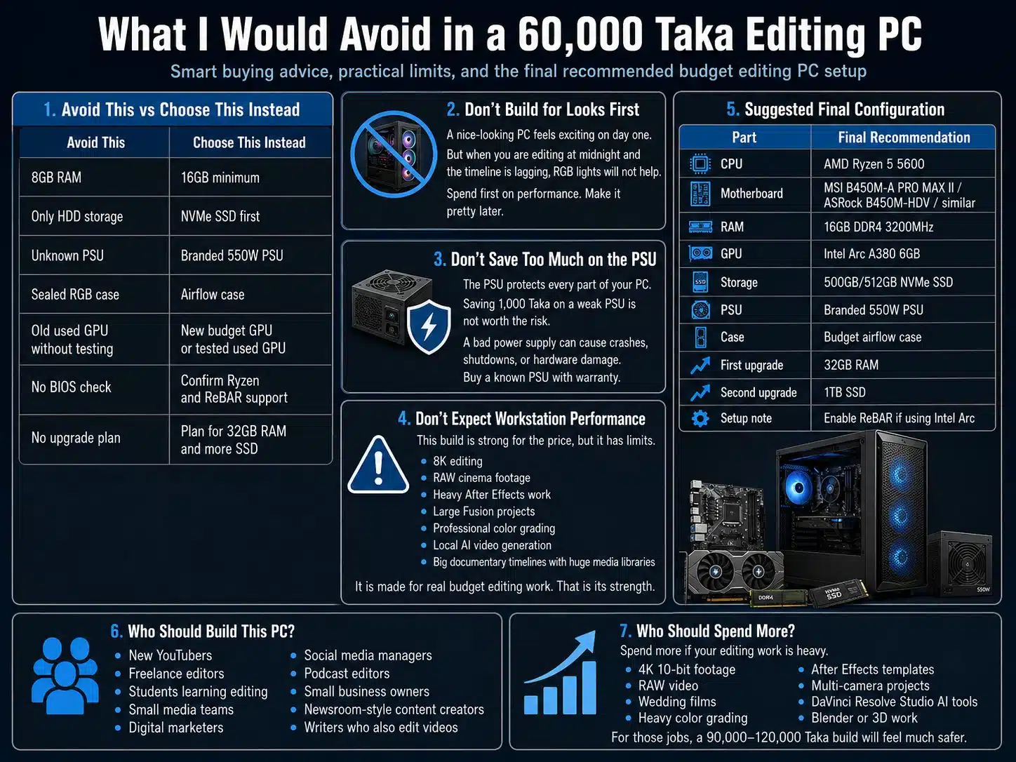What I Would Avoid in a 60,000 Taka Editing PC