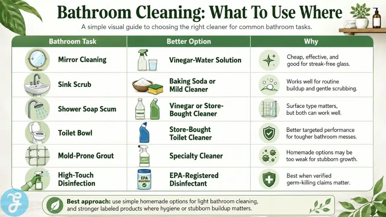 Eco-friendly bathroom cleaning guide by task