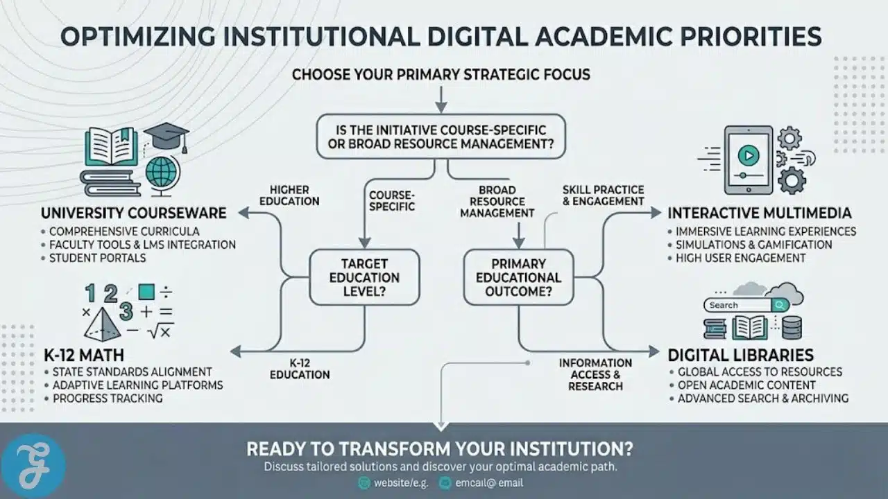 Decision tree for selecting an open educational resources platform based on district needs.