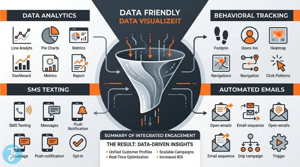 Infographic displaying the core features of modern admissions CRM platforms.