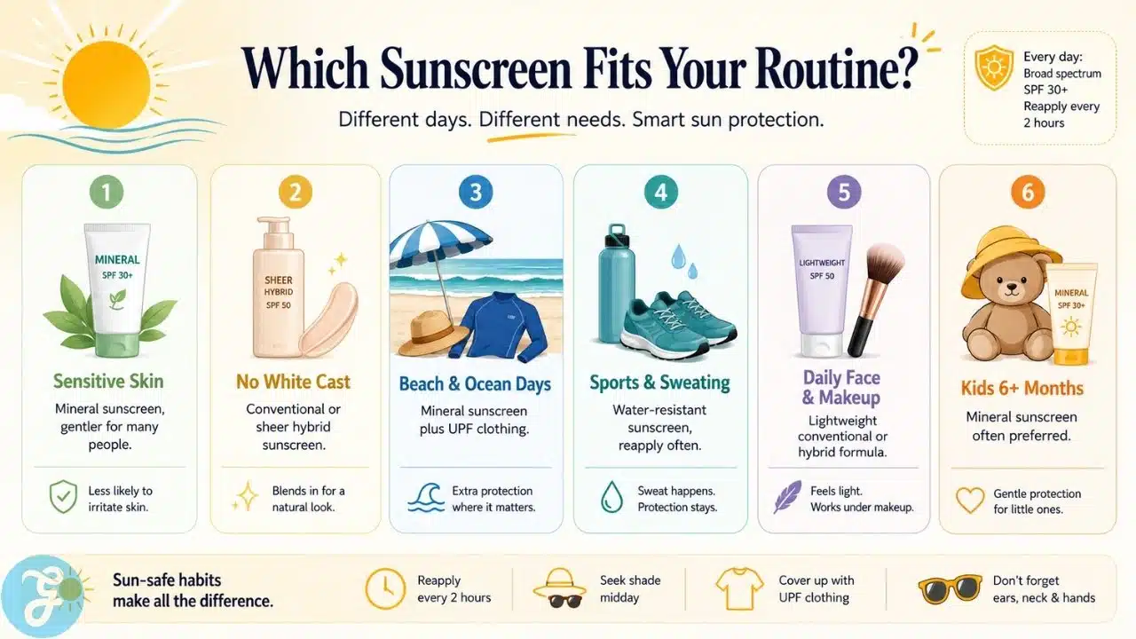 Natural sunscreen guide for different daily routines
